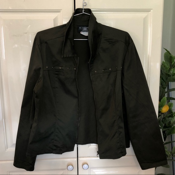 SC Collection Stretch Green Jacket -Size 16 Petite - Picture 7 of 8